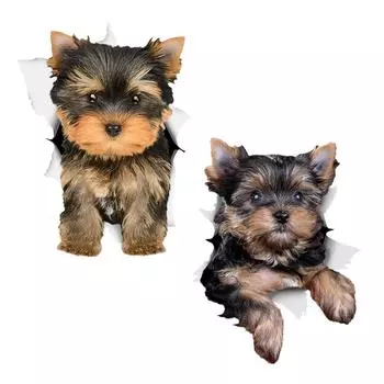 A0516 #13 см/17 см виниловая наклейка милый йоркширский терьер собака автомобильная наклейка водостойкая на бампер заднего окна 13cm-Longest Side