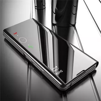 A05S A05 A15 A25 A35 A55 чехол Роскошный прозрачный зеркальный флип кожаный чехол для телефона для Samsung Galaxy A05 A05S A15 A25 A35 A55 5G противоударный чехол-книжка с подставкой For Samsung Galaxy A15 чёрный