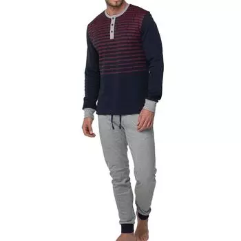 Мужская пижама с длинными рукавами и круглым вырезом A0CHI XXL серый