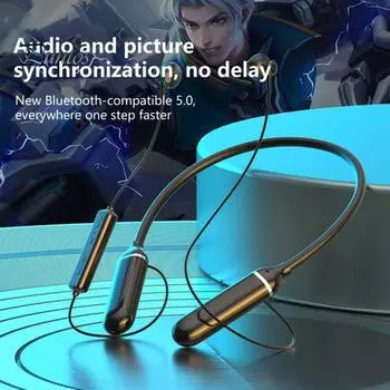 A11 Наушники с шейным ободом, магнитные, с длительным временем ожидания, бас, стерео, беспроводная Bluetooth-совместимая гарнитура с микрофоном для спорта фиолетовый