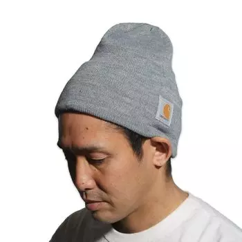 A18 Акриловая вязаная шапка цвета серый меланж [Carhartt]