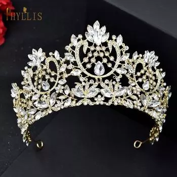 A195 Свадебная повязка на голову в стиле барокко, свадебные короны и диадемы с кристаллами, аксессуары для волос, женские головные уборы со стразами, королевская диадема