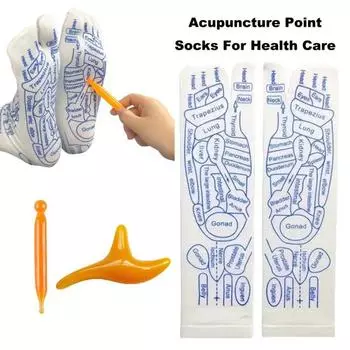 A1 комплект массажных носков до середины голени с массажной палочкой Serenity Steps, эластичные массажные носки с акупунктурными точками для ног и рефлексотерапией Mens