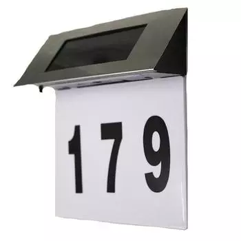 A2 Номер дома Лампа на дверной табличке Светодиодный солнечный свет Номер двери Адрес Номер настенного крепления Дверная табличка