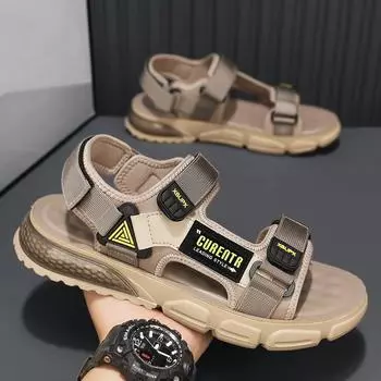 A3305 Summer Men s Shoes 2025 New Beach Shoes Non-slip Sports Sandals 39-44Shoes 39 бежевый