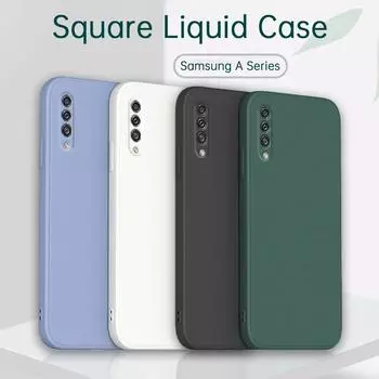A34 A71 A72 A22 A30s A32 A52S A50 A52 Жидкий силиконовый чехол для телефона Samsung Galaxy A50S A13 A23 A33 A53 A54 A73 5G Чехол For A71(4G) чёрный