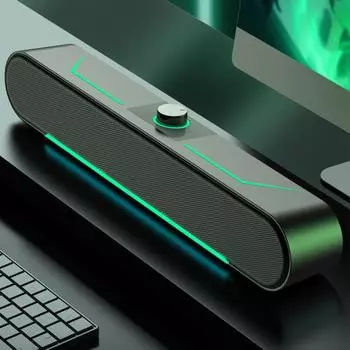 A39 Компьютерная акустическая система объемного звучания Bluetooth-динамик Проводная акустическая система Стерео сабвуферная звуковая панель для ноутбука ПК Геймера RGB Cool Light No Bluetooth connection
