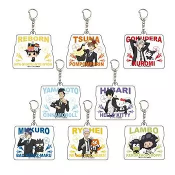 A3 Katekyo Hitman x Sanrio Characters 01 Акриловый брелок для ключей 65 мм Коробка из 8 фигурок REBORN! ACK-RES-01-D