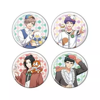 A3 x Sanrio characters 02 Dot design [life-size illustration] 4-piece can badge set