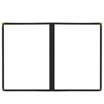 A4 A4 Menu Paper Holder Foldable Menus Price Display Book Durable Shell Document Folder Bar Cafe Black 2 Pages