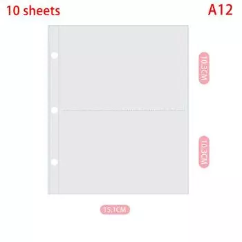 А4 Прозрачный держатель для фотокарточек на кольцах, вкладыши для фотоальбома 1/2/3/4/6/8/9/10 карманов, внутренняя страница, альбом для коллекционирования карточек