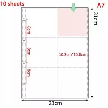 А4 Прозрачный держатель для фотокарточек на кольцах, вкладыши для фотоальбома 1/2/3/4/6/8/9/10 карманов, внутренняя страница, альбом для коллекционирования карточек