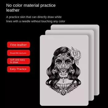 A4 Пустая татуировка для практики кожи Искусственная кожа для бровей Кожа для практики без чернил (Нет необходимости в чернилах для татуировки) принадлежности для микроблейдинга 3pcs