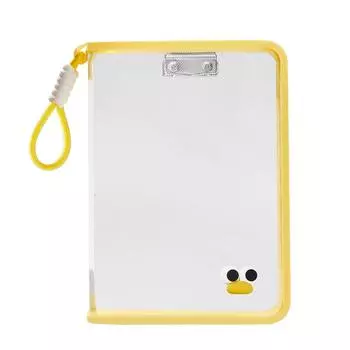 A4 Zipper File Bag Transparent Student Handbag New File Folder Bags Type B-Yellow