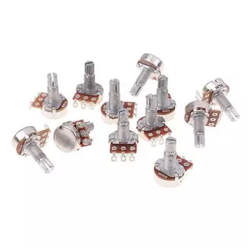 A500K B500K A250K B250K A50K B50K A25K B25K Потенциометр Шлицевой Маленький Пот Электрогитара Бас Эффект Усилитель Тон Громкость 18 Мм Вал Части A50K