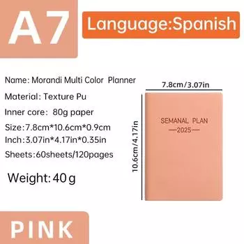 A5 2025 Agenda Book with Calendar Daily Weekly Monthly Planner School Office