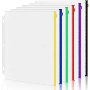 A5 A6 A7 Цвет 6 шт. Карманы для переплетов Папки на молнии для 6-кольцевой папки для тетрадей Водонепроницаемый ПВХ лист Карман для хранения документов