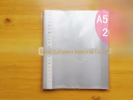 A5 Белая полоса Прозрачная защитная пленка 20-луночный пакет для документов с отрывными листами 21.2*15.3 cm