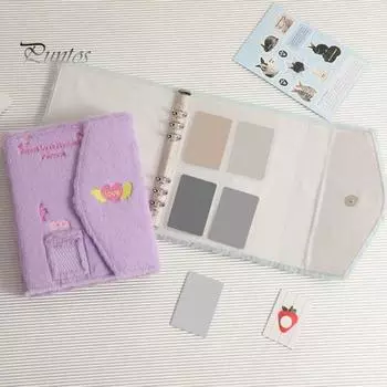 A5 плюшевый фотоальбом с героями мультфильмов, магнитный 3-дюймовый держатель для хранения фотокарт Kpop, мини-карточки, папка для фотографий знаменитостей, коллекция фотографий, книга розовый