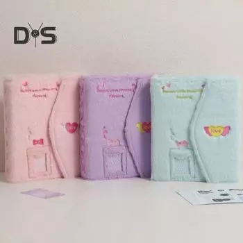 A5 плюшевый фотоальбом с героями мультфильмов, магнитный 3-дюймовый держатель для хранения фотокарт Kpop, мини-карточки, папка для фотографий знаменитостей, коллекция фотографий, книга розовый