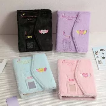 A5 плюшевый фотоальбом с героями мультфильмов, магнитный 3-дюймовый держатель для хранения фотокарт Kpop, мини-карточки, папка для фотографий знаменитостей, коллекция фотографий, книга розовый