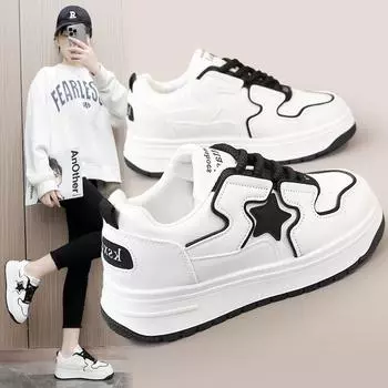 A615 Новые весенние цветные дышащие женские туфли повседневные туфли для скейтбординга толстая подошва увеличивающая рост спортивная уличная стрельба корейский стиль студент 35