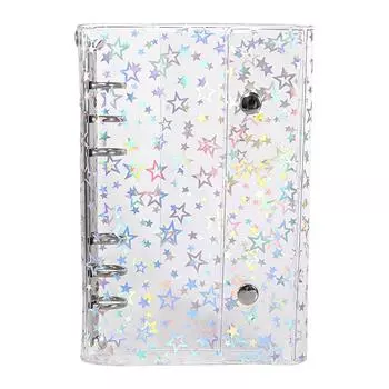 A6 6-луночный лазерный полноцветный Sky Star ПВХ откидная обложка с двойной пряжкой тройной сложенный съемный чехол для блокнота A6