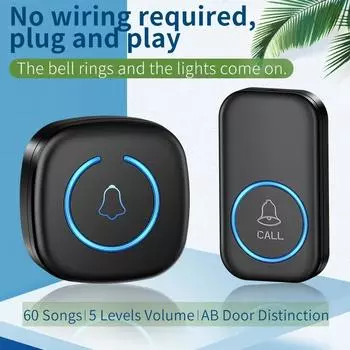 A6 беспроводной дверной звонок Home Welcome Smart Door Bell 300M Long Wireless Distance 60 песен домашний беспроводной дверной звонок с вилкой US EU us белый