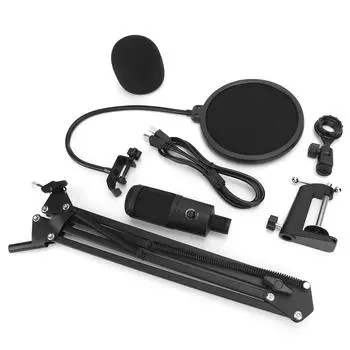 A6 конденсаторный USB микрофон o комплект кронштейн для записи звука набор для настольного ПК компьютер