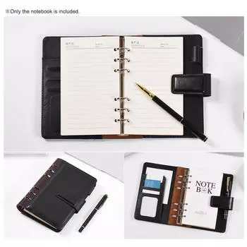 A6 ПУ переплет Бизнес-офис планировщик спиральный блокнот повестка дня дневник повестка дня винтажные офисные канцелярские принадлежности чёрный