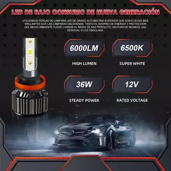 A6S фара светодиодная автомобильная 12 В H11 автоматическая фара для Hyundai CRETA лампы заменить Turbo Luces H11