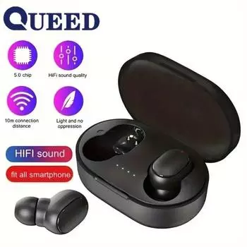 A6S Mini TWS Штаб-квартира с шумоподавлением Беспроводные наушники Светодиодный дисплей Сенсорное управление Bluetooth Спортивные гарнитуры Hbelmers с микрофоном белый