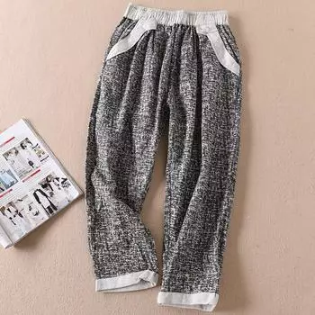 A710 Ретро Брюки-карандаш с цветными брызгами Артистичные Black All yards