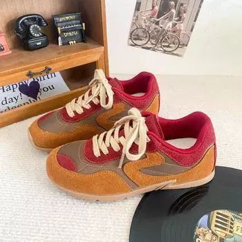 A9847 латексная стелька/легкие средневековые красные туфли Forrest Gump женская обувь 2024 года новая обувь для спорта и отдыха в стиле ретро в Гонконге 35