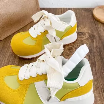 A9885 латексная стелька/легкие туфли с толстой подошвой в стиле Форреста Гампа для папы, женская обувь 2025 года, новая спортивная обувь 35 лимонно-желтый