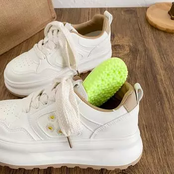 A9888 latex insole/small daisy thick baseplate shoes women s shoes 2025 new original niche design white shoes 35
