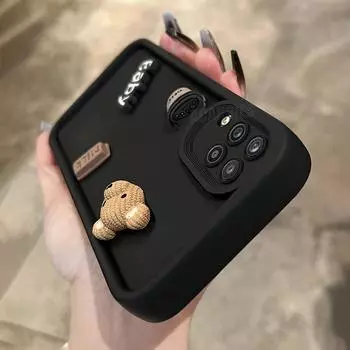 A 12 22 32 милый 3D медведь мультфильм силиконовый чехол для Samsung Galaxy A12 A22 M32 4g 5g A03 A03s A21s мягкий матовый чехол A20s Galaxya12 A12 (4G 5G) белый