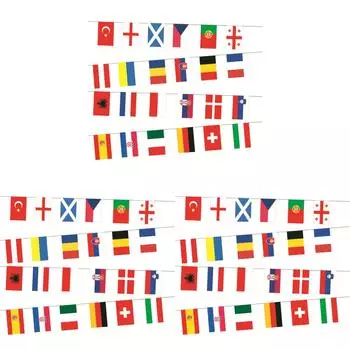A# 2024 Bunting National String Flags 10M International Flags Football Event Dec