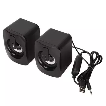 A 2 Mini Computer Speaker Stereo Clear Bass No Distortion USB Powered Wired Small Suitable for Desktop Computer Laptop Speaker,