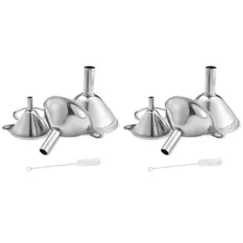 A# 3 Piece Stainless Steel Funnels Set with Handle Funnel Oil Spill Wine Spill T