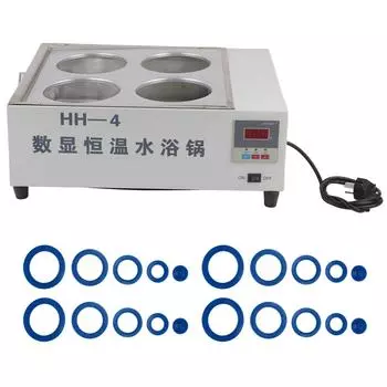 А?4 800 Вт цифровой термостат водяная баня 4 отверстия нержавеющая сталь лабораторная водяная баня