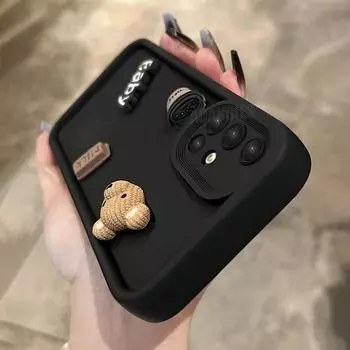 A 51 71 31 12 милый 3D медведь мультфильм силиконовый чехол для Samsung Galaxy A51 A71 4g A31 A12 A22 5g A50 A20 A30 A21s мягкий матовый чехол A71 4G красный