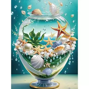 A# 5D DIY Partial Special Shaped Drill Diamond Painting Seashell Kit Decoration YXZ043