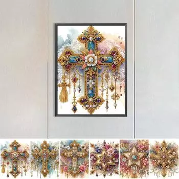A# 5D DIY Partial Special Shaped Drill Diamond Painting Kit Cross Star Decoratio WQ375