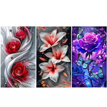 A# 5D DIY Полный Круглый Дрель Алмазная Картина Цветок Набор Домашний Декор Искусство Ремесло Y1061