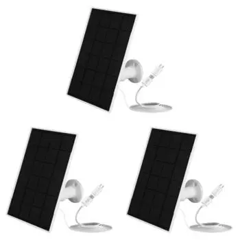 A# 5V 10W Camera Solar Panel 4000mAh with USB-C Port &Micro USB for Security Cam