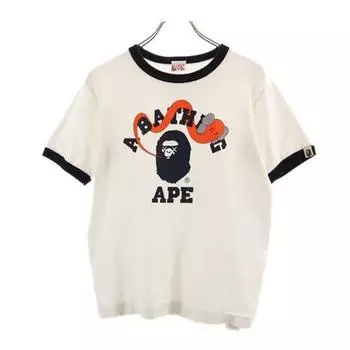 A BATHING APE KAWS made in Japan Logo print Short sleeve T-shirt S white Men s Used