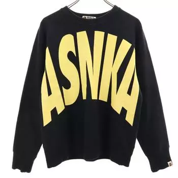 A BATHING APE Long sleeve sweat trainer M black Back brushed Men s Used