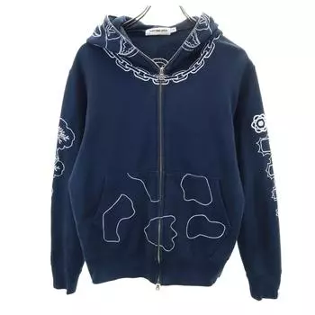 A BATHING APE made in Japan Long sleeve sweat Zip hoodie S Navy Men s Used