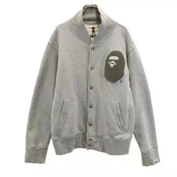 A BATHING APE made in Japan sweat Stajan M gray Back brushed Men s Used
